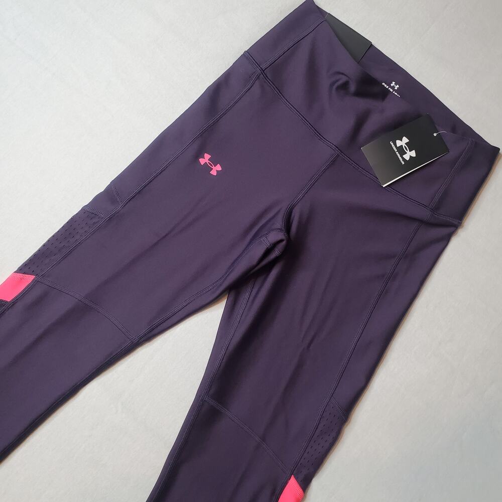Under Armour Women's Size S Compression High‑Rise Ankle Leggings Purple 1373938